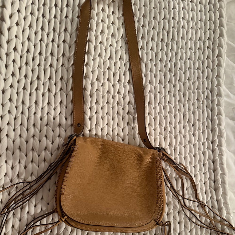 Coach 1941 Whiplash Saddle Bag in Pebble Camel Leather